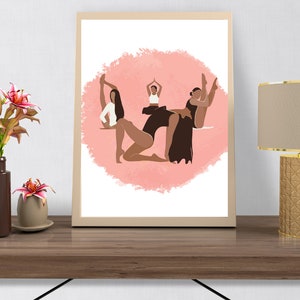 Elegant Yoga Poses Meditation Printable Wall Art, Digital Download, Yoga Art Work, Yoga Decor For Home, Yoga Studio, INSTANT Download