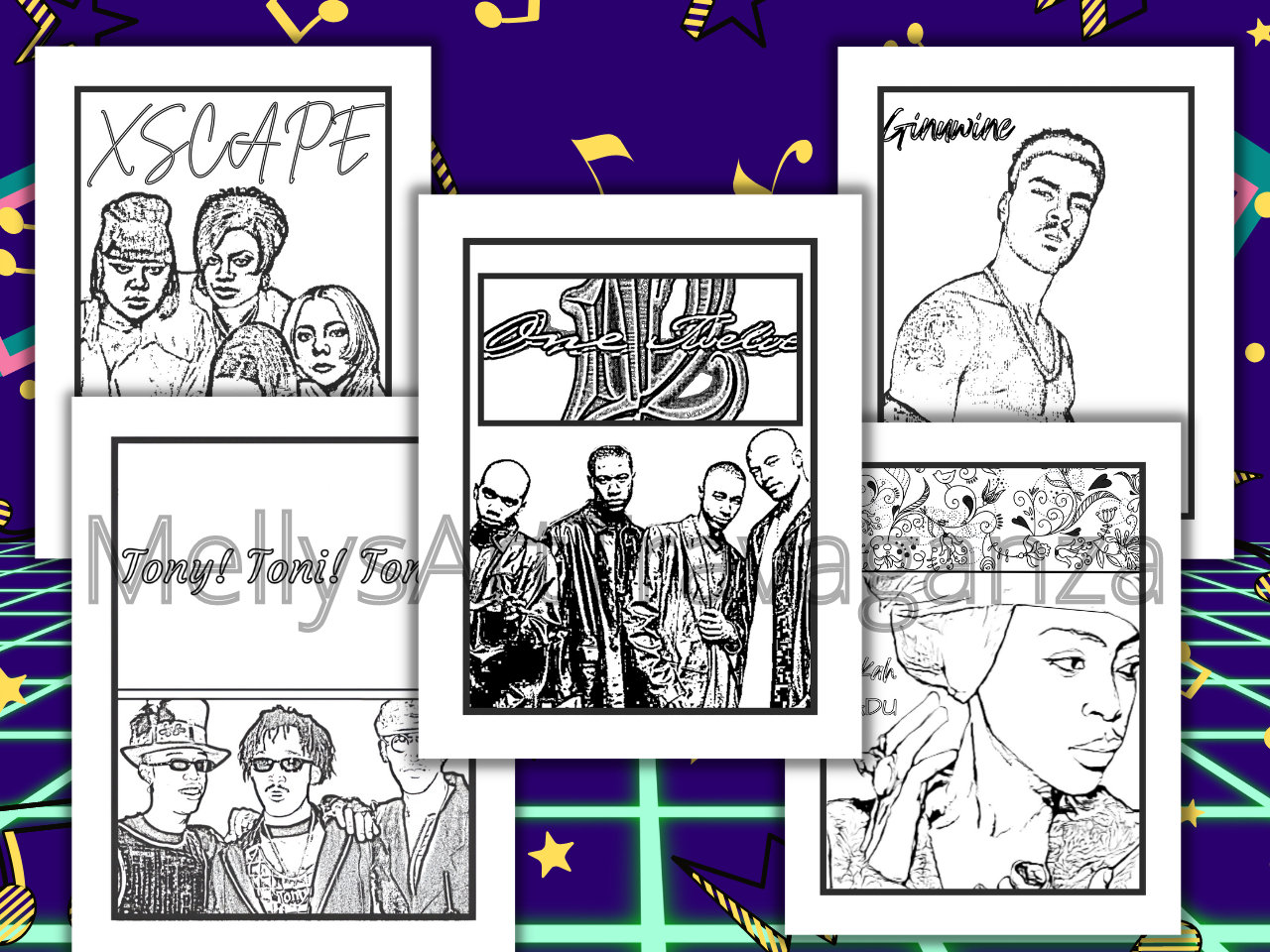 UPDATED: 90s R&B Printable Coloring Book-35 Unique Pages-instant ...