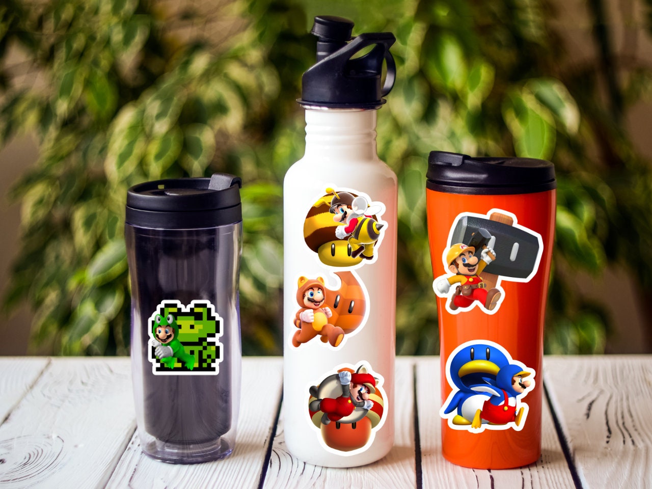 Super Mario Power up Printable Stickers INSTANT Download Set or 10 Unique Images Digital ...