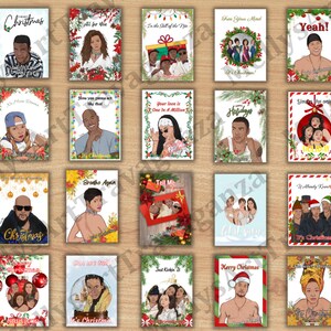 90er Jahre Künstler R&B Weihnachtskarten zum Selbstdrucken, 13 x 18 cm, SOFORTIGER Download, 20 Designs Ihrer Lieblingskünstler mit Songtiteln und Weihnachtsgrüßen