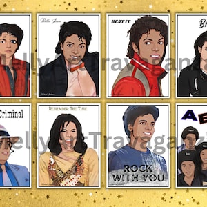 Micheal Jackson Popular Hits Printable Posters Including Thriller and  Bad: Digital Wall Art Set of 8 (INSTANT) Download
