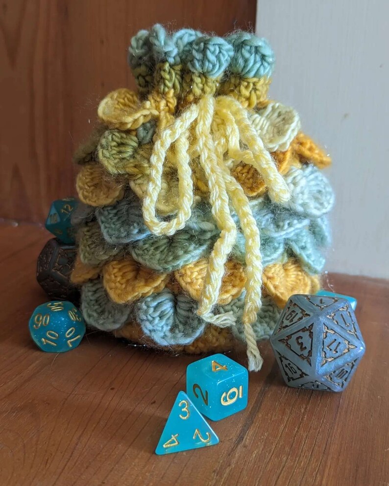 Crocheted Dragonscale Dice Bags Etsy