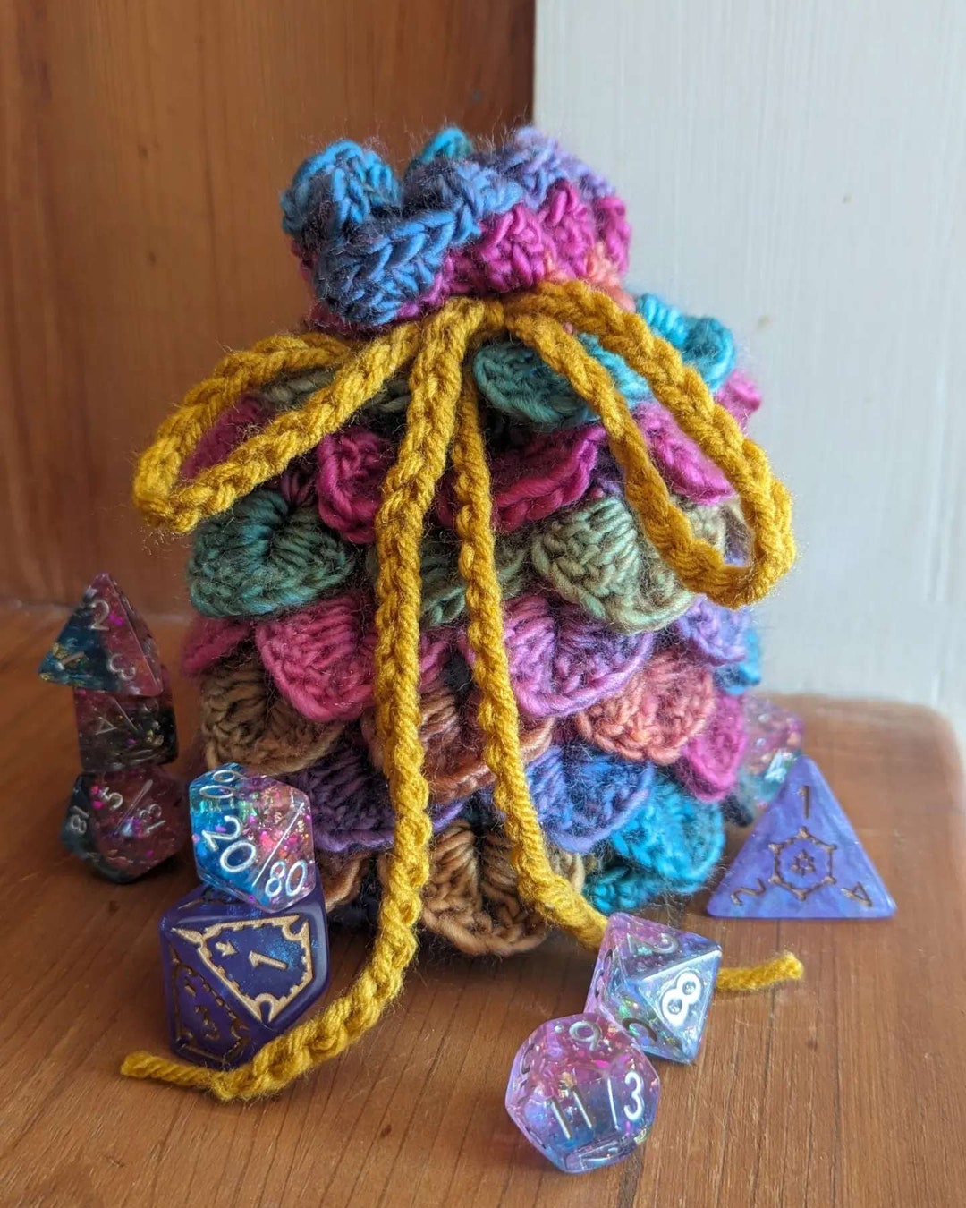 Crocheted Dragonscale Dice Bags Etsy