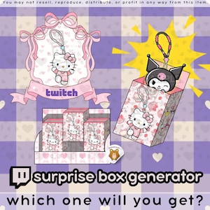 Twitch Surprise Box Generator, Random Selection, Redeem Points for a Surprise, Use in Stream Elements and OBS, Blind Box | Instant Download