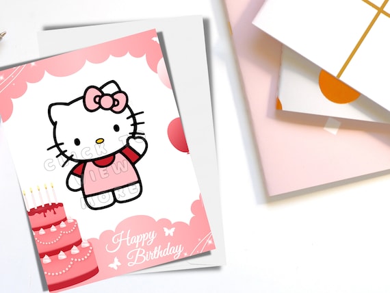 Hello Kitty Birthday Cards To Print - Il 570xN.3751789099 B02n 