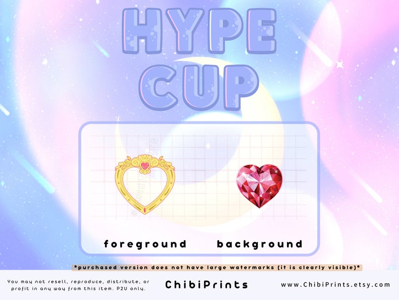 Heart Diamond Hype Cup, Livestream Hype Cup, Twitch Tip Jar, Jewel