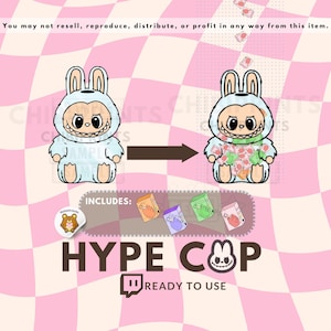 Twitch Hype Cup, Twitch Tip Jar, Ready to Use, Includes Blind Box Bits, Little Monster Hypecup, Follower Subscriber Alert | Instant Download