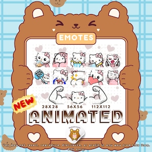 Pack de emoticonos de Twitch de gatito kawaii animado, Discord, Gatito dulce, Emoticonos divertidos, Manta de bebé Boba Sip, Músculo, Chat, Anime / Descarga instantánea