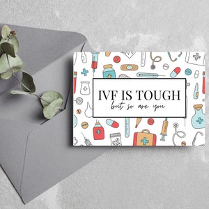 DESCARGA DIGITAL Tarjeta de FIV / La FIV es difícil, pero tú también lo eres / tarjeta de infertilidad / tarjeta de día de transferencia / regalo de FIV