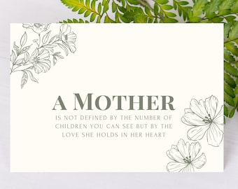 DIGITAL DOWNLOAD mothers day miscarriage card / bereaved mother card / miscarriage card / stillbirth card / mothers day card