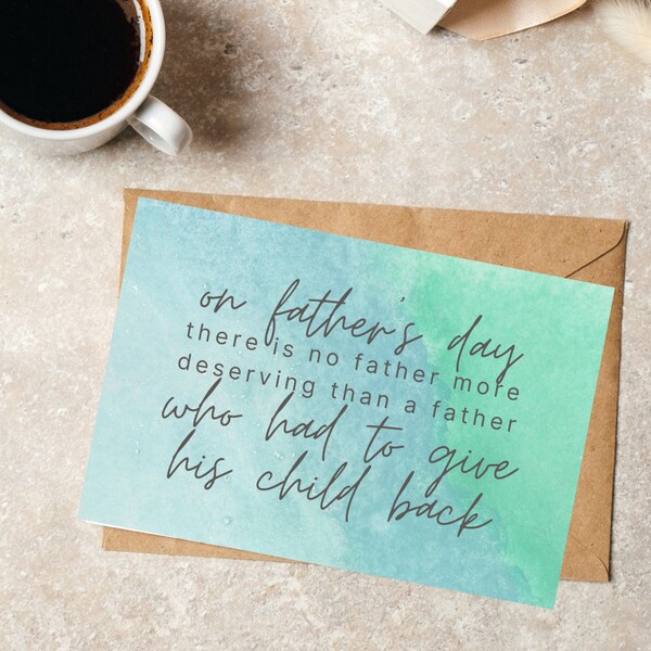 Fathers day loss card / DIGITAL DOWNLOAD / bereaved father card / miscarriage card / stillbirth card / fathers day card