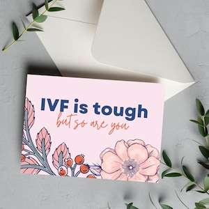 TÉLÉCHARGEMENT NUMÉRIQUE Carte FIV / Ivf est difficile mais vous aussi / carte d'infertilité / carte de jour de transfert / cadeau fiv