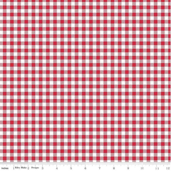 Bake Sale 2 | Lori Holt| Red | Fat Quarter Listing  - Gingham Print, Continuous Yardage Available | 100% Cotton Quilting