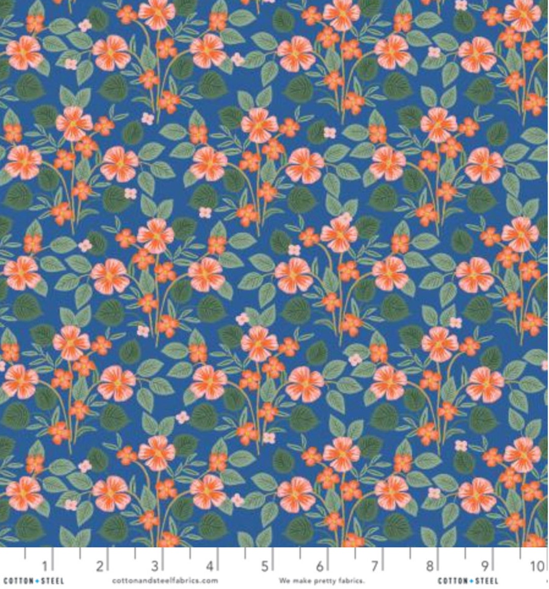Bramble Briar Navy Fabric Rifle Paper Company Cotton Etsy
