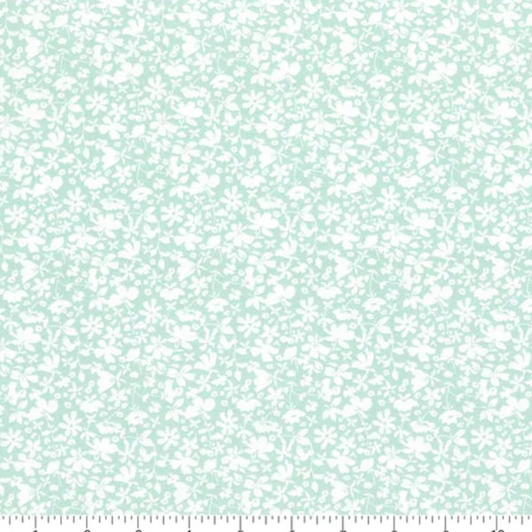Misty Morning - Mint Floral 100% Cotton Fat quarter Listing | Riley Blake l Continuous Yardage Available - Premium Quilting Fabric