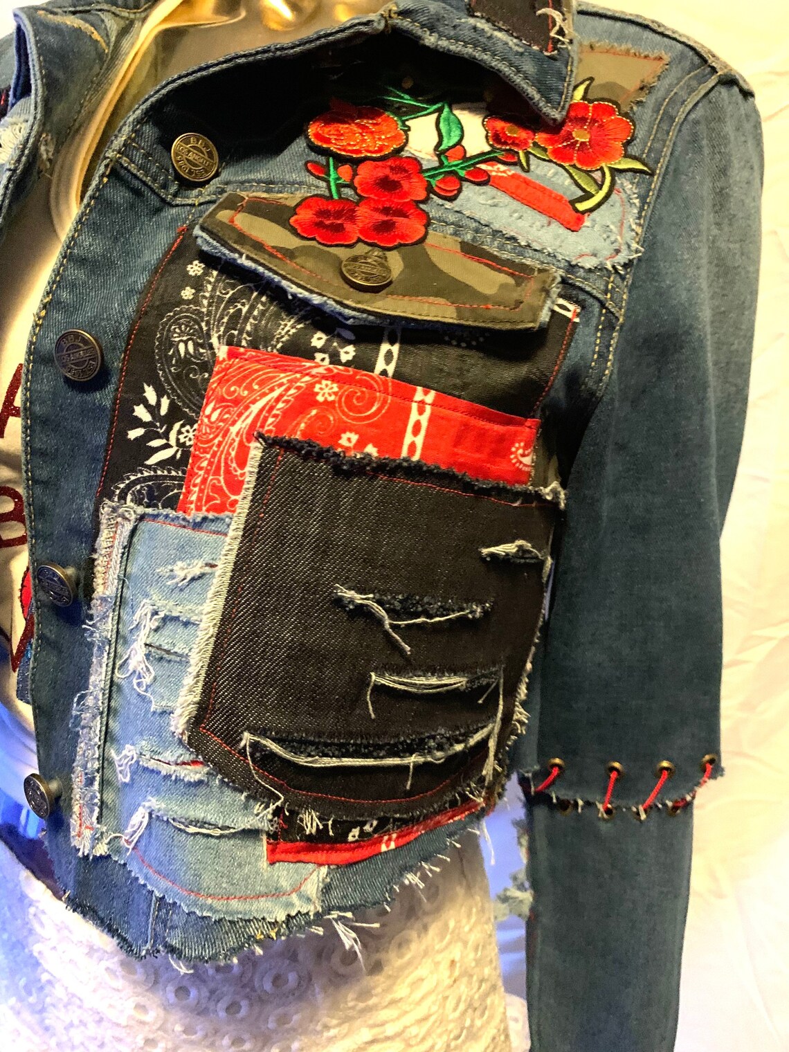 Denim Patchwork Jacket - Etsy