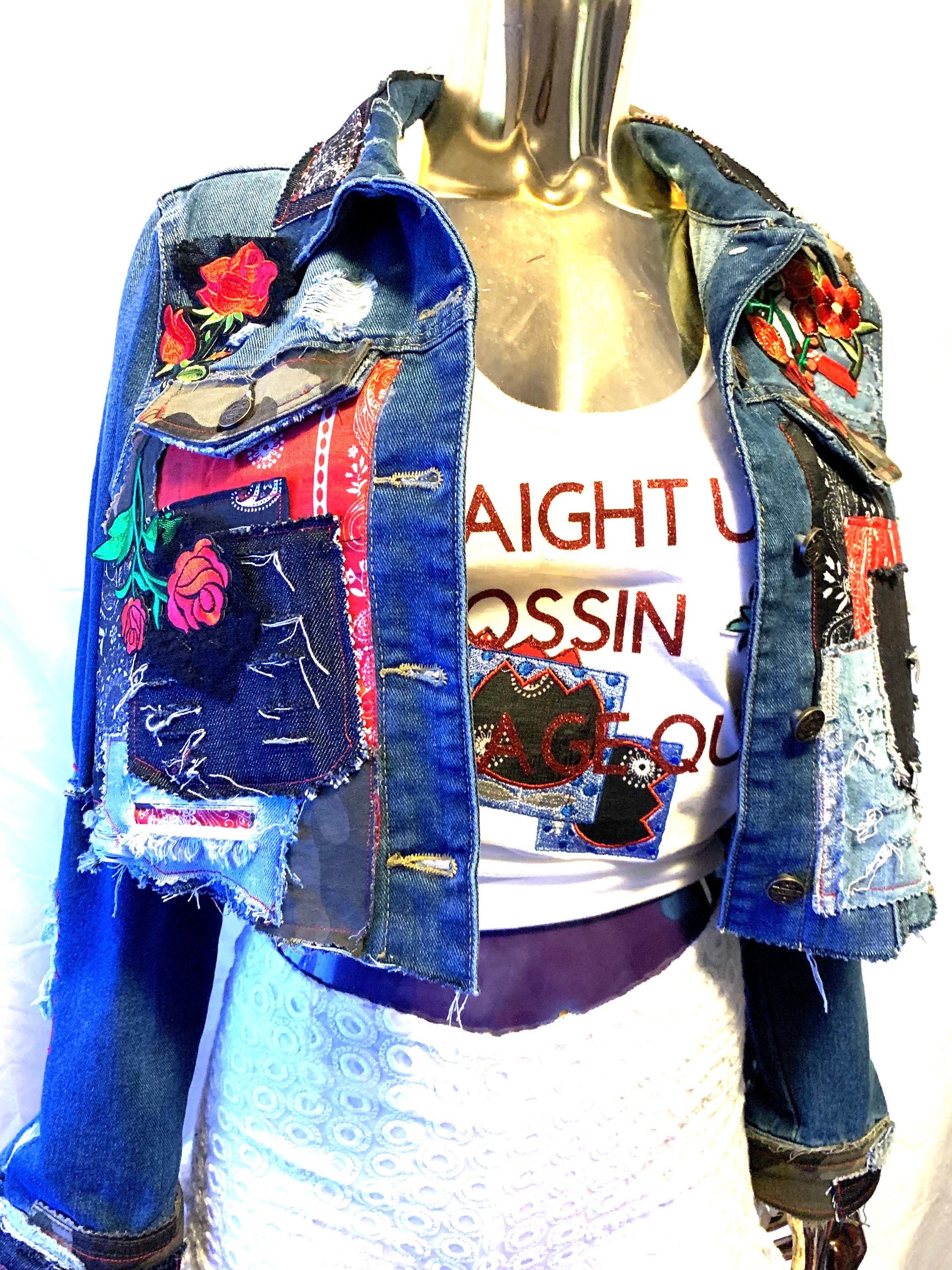 Denim Patchwork Jacket - Etsy