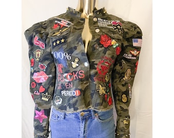 Jean Jacket with camouflage print