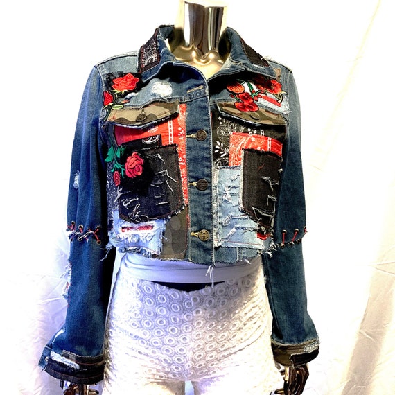 Denim Patchwork Jacket - Etsy