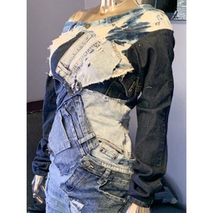 Jeans Patchwork Kleid