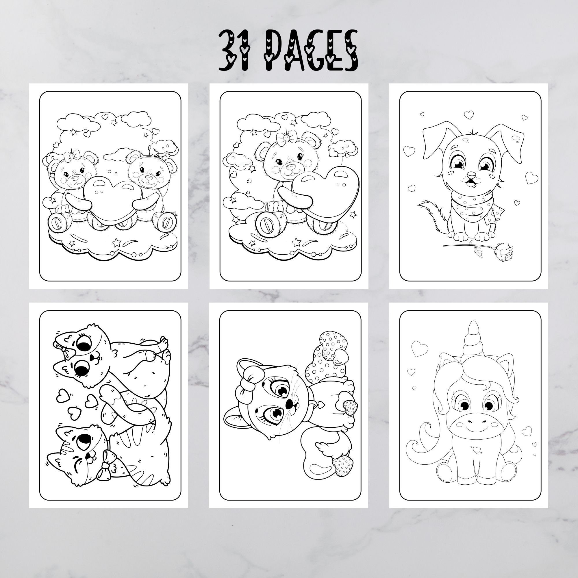 Valentine's Day Coloring Pages, Valentine's Day Worksheet, Kid's ...