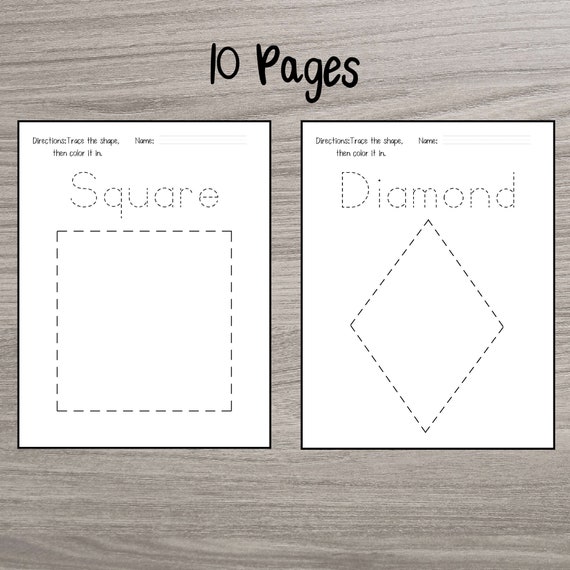 Tracing square shapes worksheet for kindergarten hi-res stock