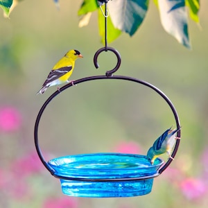 Hanging Garden Bird Feeder and Bath | Decorative Birdbaths & Feeders for Birds, Outdoor Yard Decor and Unique Gift for Her