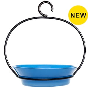 New color! The Cuban Hanging Feeder in Bluebird blue against a white background.