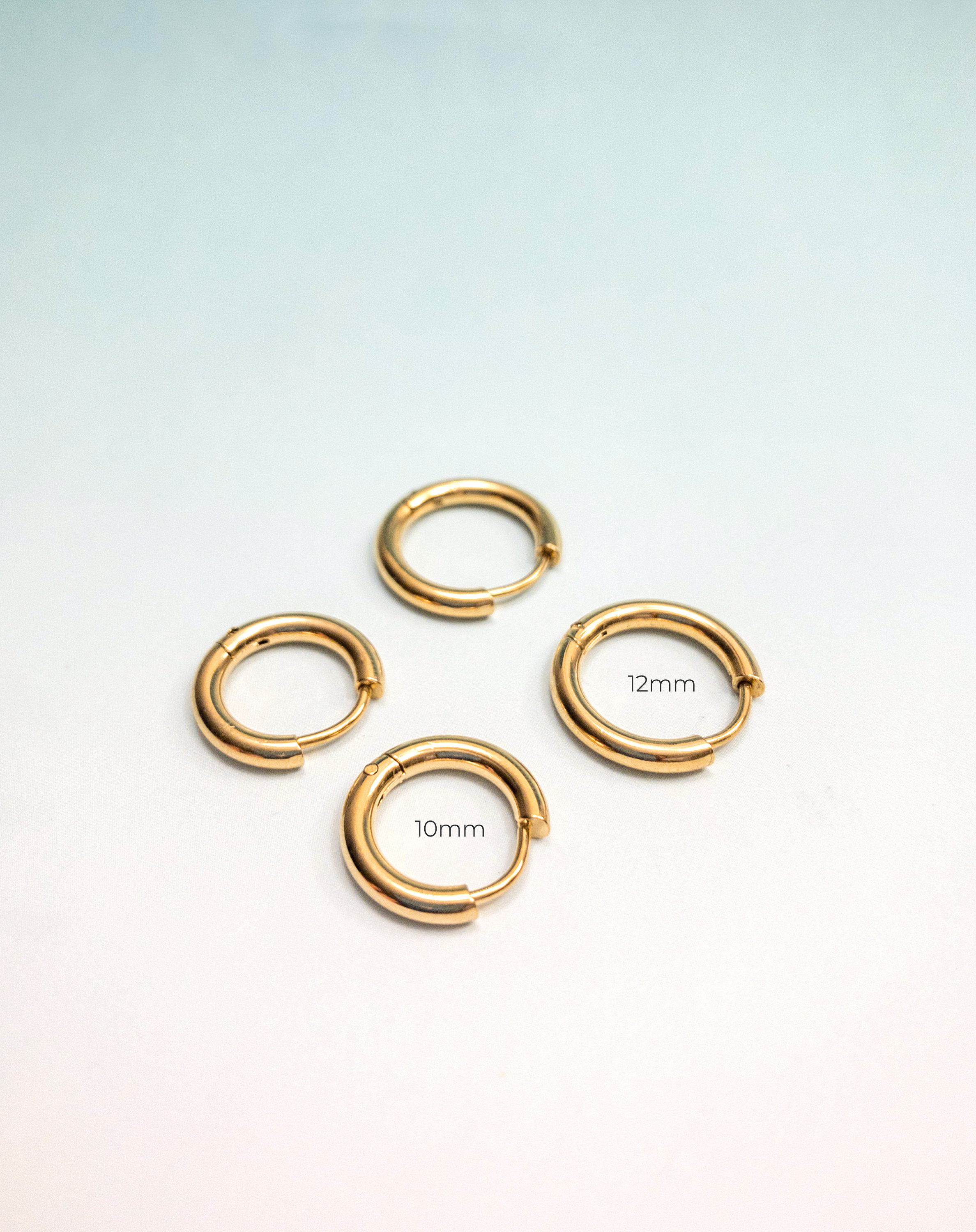 Gold 316L Surgical Steel Hinge Action Seamless Hoop Earrings