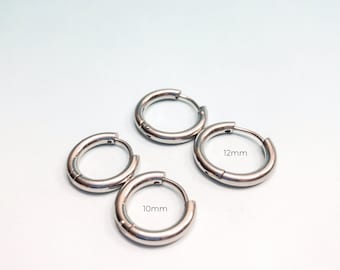 316L Surgical Steel Hinge Action Seamless Hoop Earrings, Hypoallergenic earrings for sensitive ears
