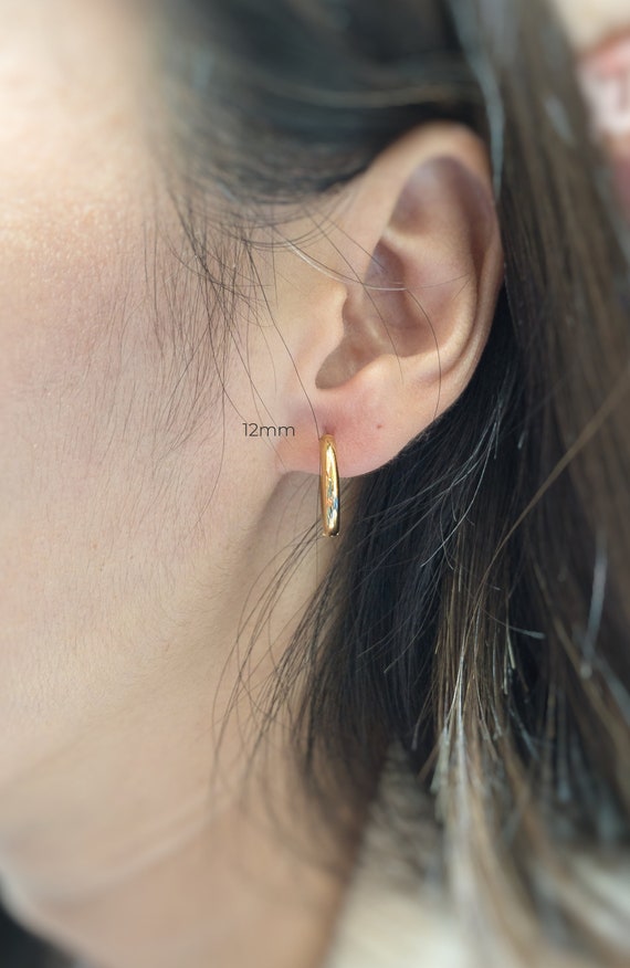 Gold 316L Surgical Steel Hinge Action Seamless Hoop Earrings
