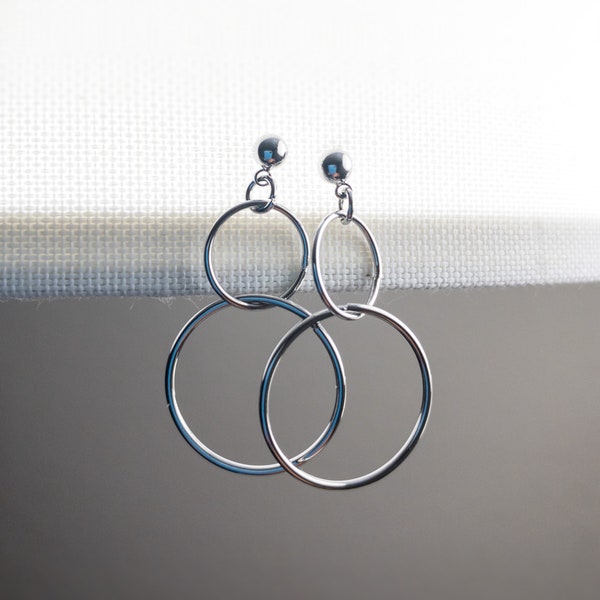 Surgical steel hoop earrings for sensitive ears Clearance