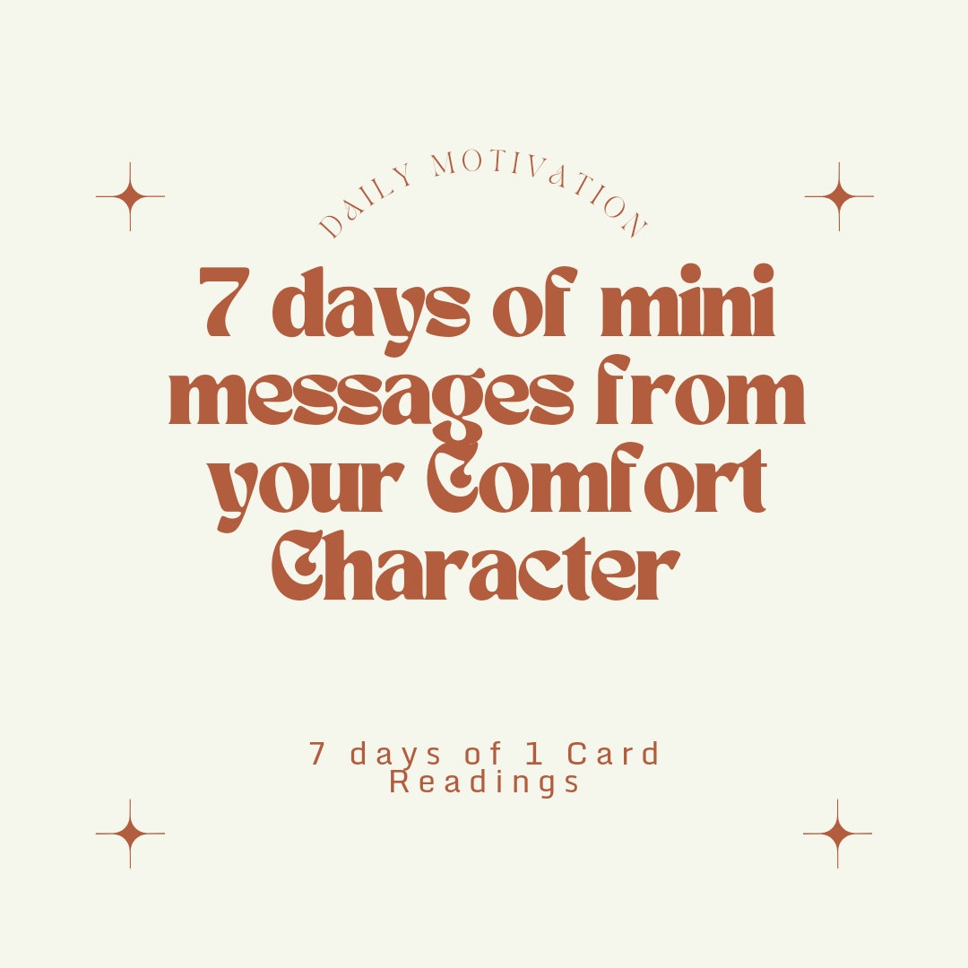 7 Days of Mini Messages From Your Comfort Character - Etsy