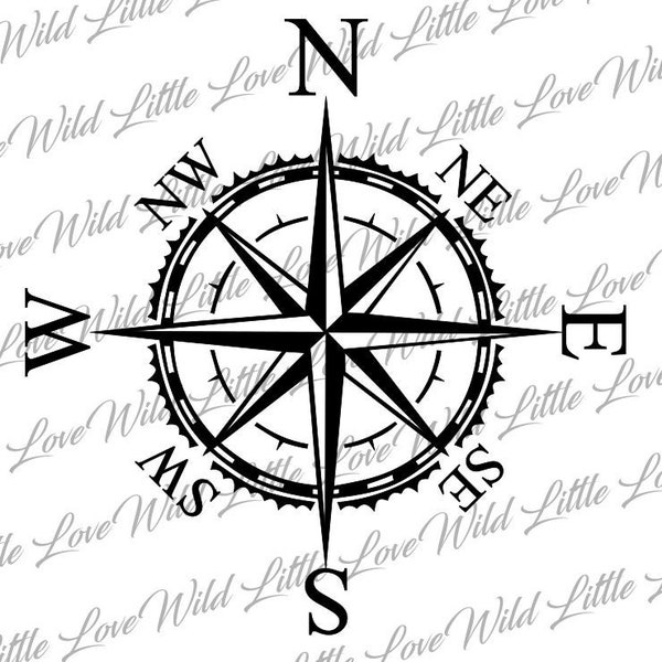 Compass Nautical Themed Compass SVG ideal for Cricut Design Space or Laser Engraving