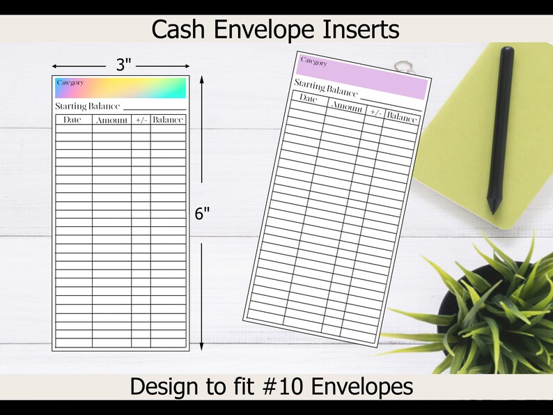Cash Envelope Inserts Cash Envelope Tracker Money Tracker Etsy