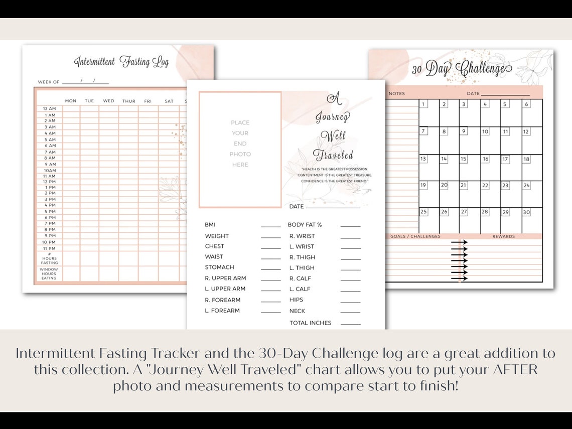 Pink Weight Loss Planner Weight Loss Tracker Weight Loss Etsy
