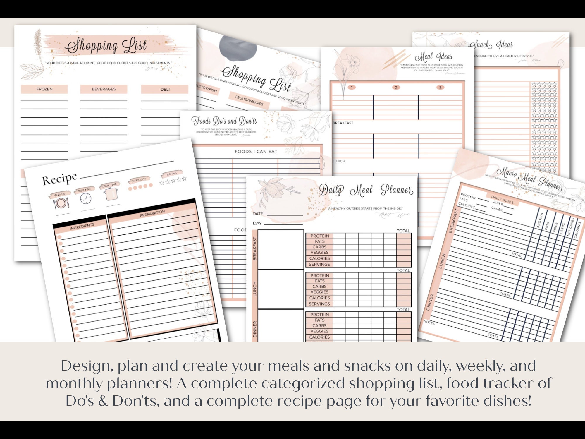 Pink Weight Loss Planner Weight Loss Tracker Weight Loss Etsy