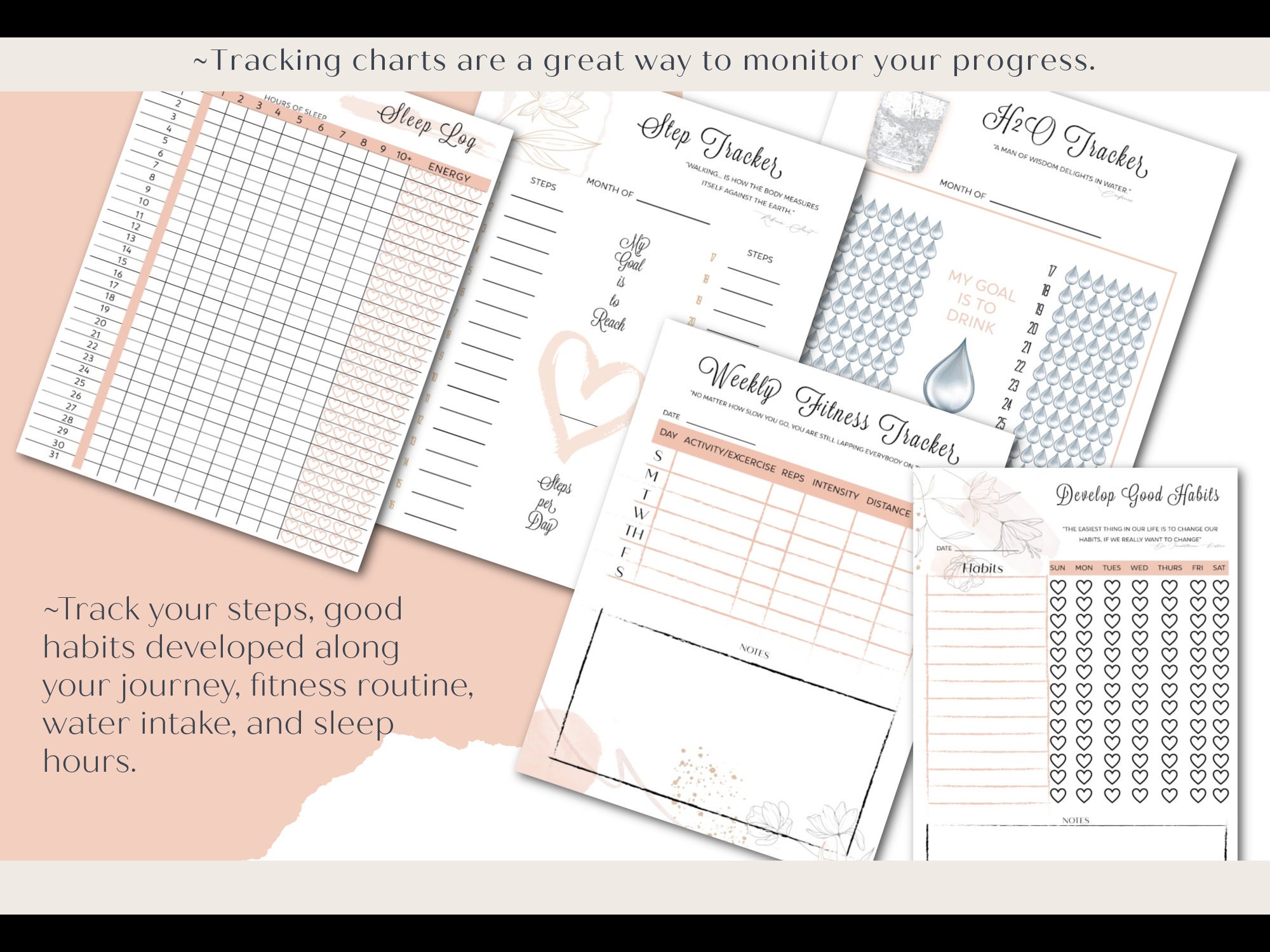 Pink Weight Loss Planner Weight Loss Tracker Weight Loss Etsy