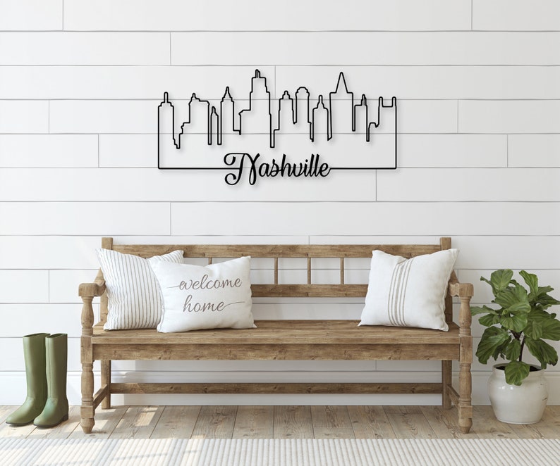 Nashville Metal Wall Art Nashville Art Tennessee Metal Wall Etsy