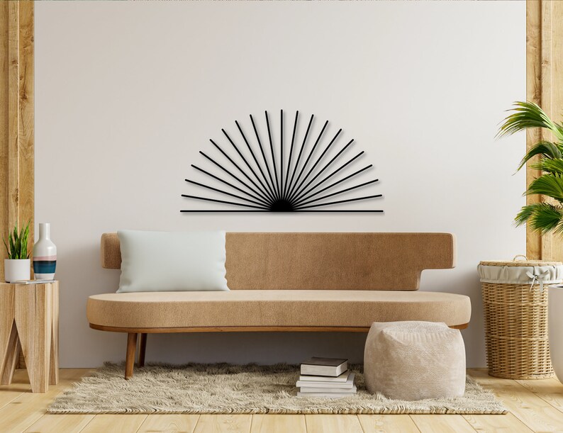 Sun Metal Wall Art Sunrise Metal Wall Art Half Sun Above Etsy