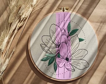 Home Gift - Embroidery Wall Decor / Handmade Flowers Hoop - Embroidery flowers / Home Decor Gift / embroidery hoop art