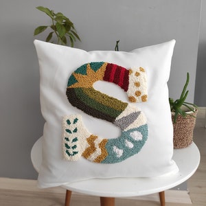 Funda de almohada con letras perforadas, funda de almohada con letras escritas, almohada con punzón, almohada bordada, almohada con borlas, almohada para sofá, almohada personalizada