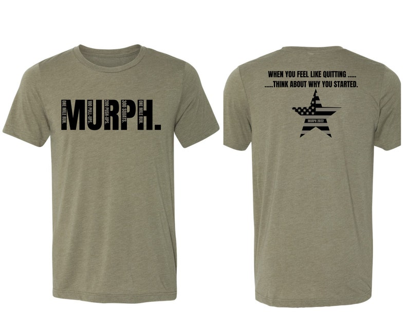 Murph. Unisex Tshirt. Heather Olive. Memorial Day 2022. Etsy