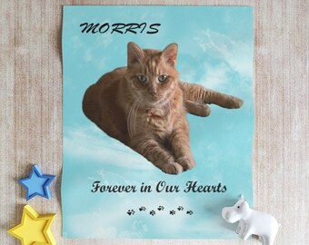 Personalized Pet Memorial Throw Blanket, Dog or Cat Memory Blanket, Loss of Pet, Loss of Dog, Pet Gift, Cat Gift, Loss of Cat, Sympathy