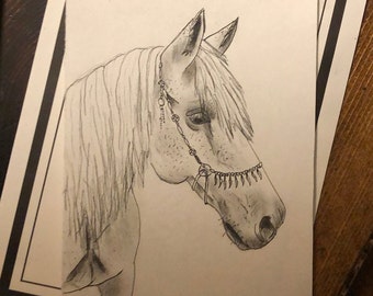 CUSTOMIZABLE Black & White Pencil Pet Portraits