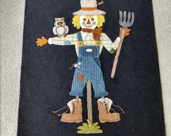 Sam die Vogelscheuche & Friends Wolle Applikation Wandbehang / Herbst Wolle Applikation - DIGITALES MUSTER
