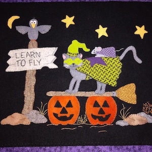 Learn to Fly Halloween/Fall Wool Applique - DIGITAL PATTERN