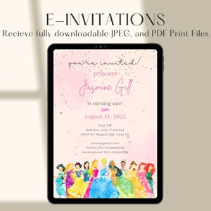 Princess Invitation, Princess Birthday Invitation, Princess party, Birthday Party, Girl Birthday Invitation