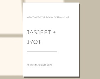 Punjabi Engagement Signs, Engagement Welcome sign as Rokha Party Signs, Rokha Welcome Signs, Ring Welcome Sign