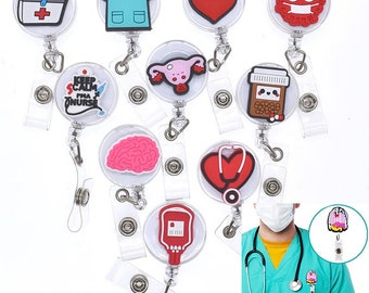 Card Badge Reel: Retractable ID Card Holder, Nurse Doctor Gift